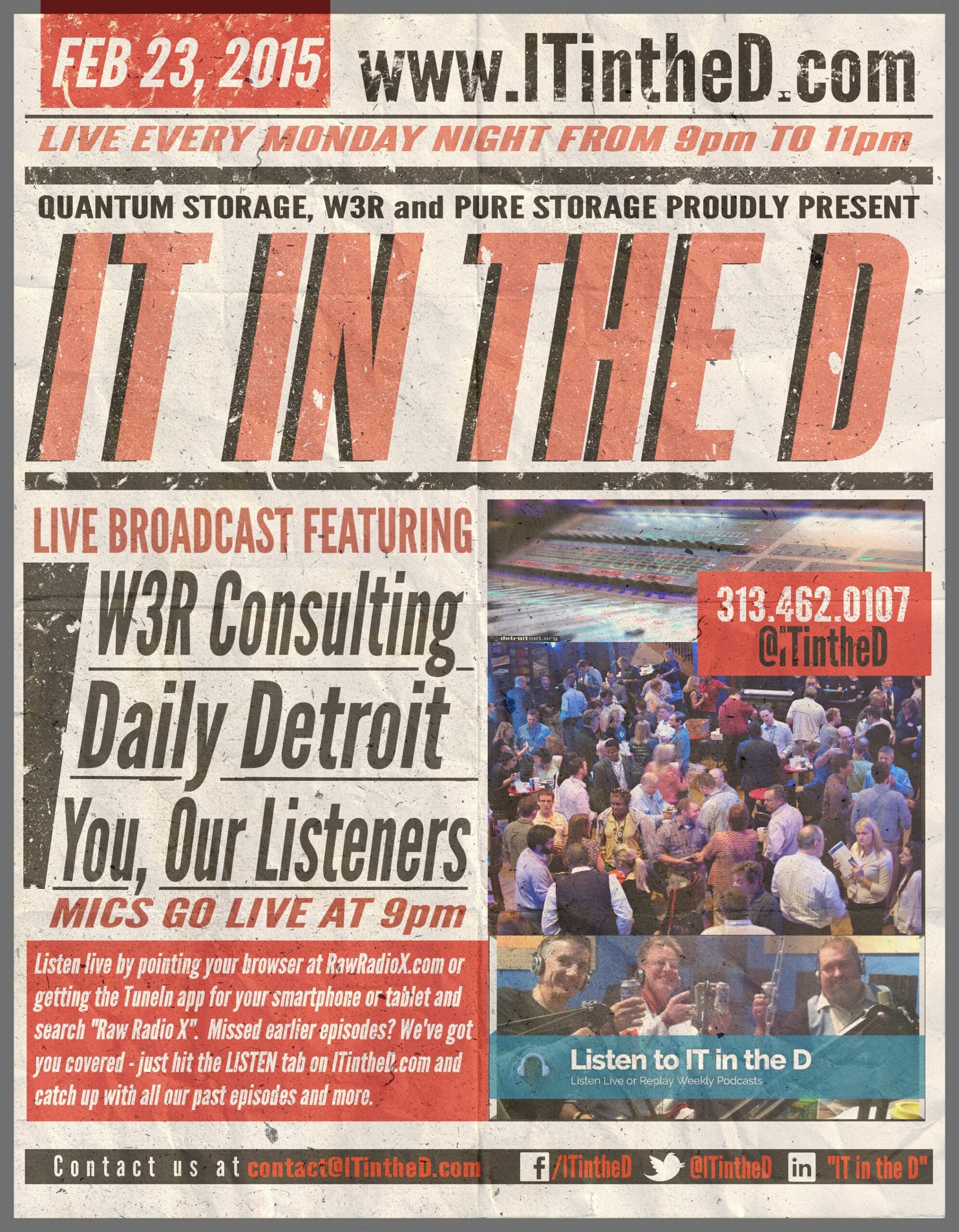 W3R and Daily Detroit Live In-Studio Tonight, Event Updates and More for 2/23/2015