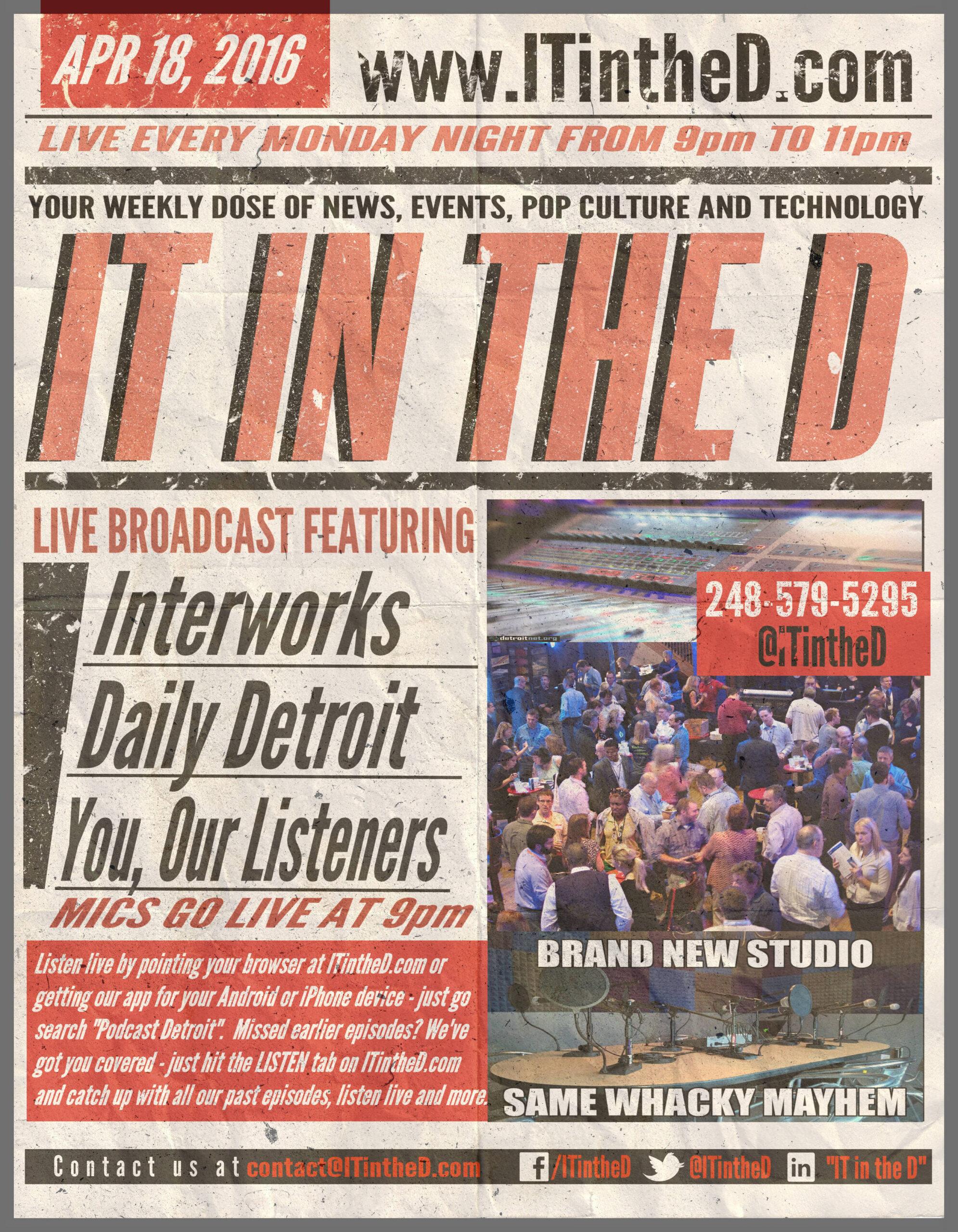Interworks and Daily Detroit In Studio Tonight, Event Thursday Night and More for 4/18/2018