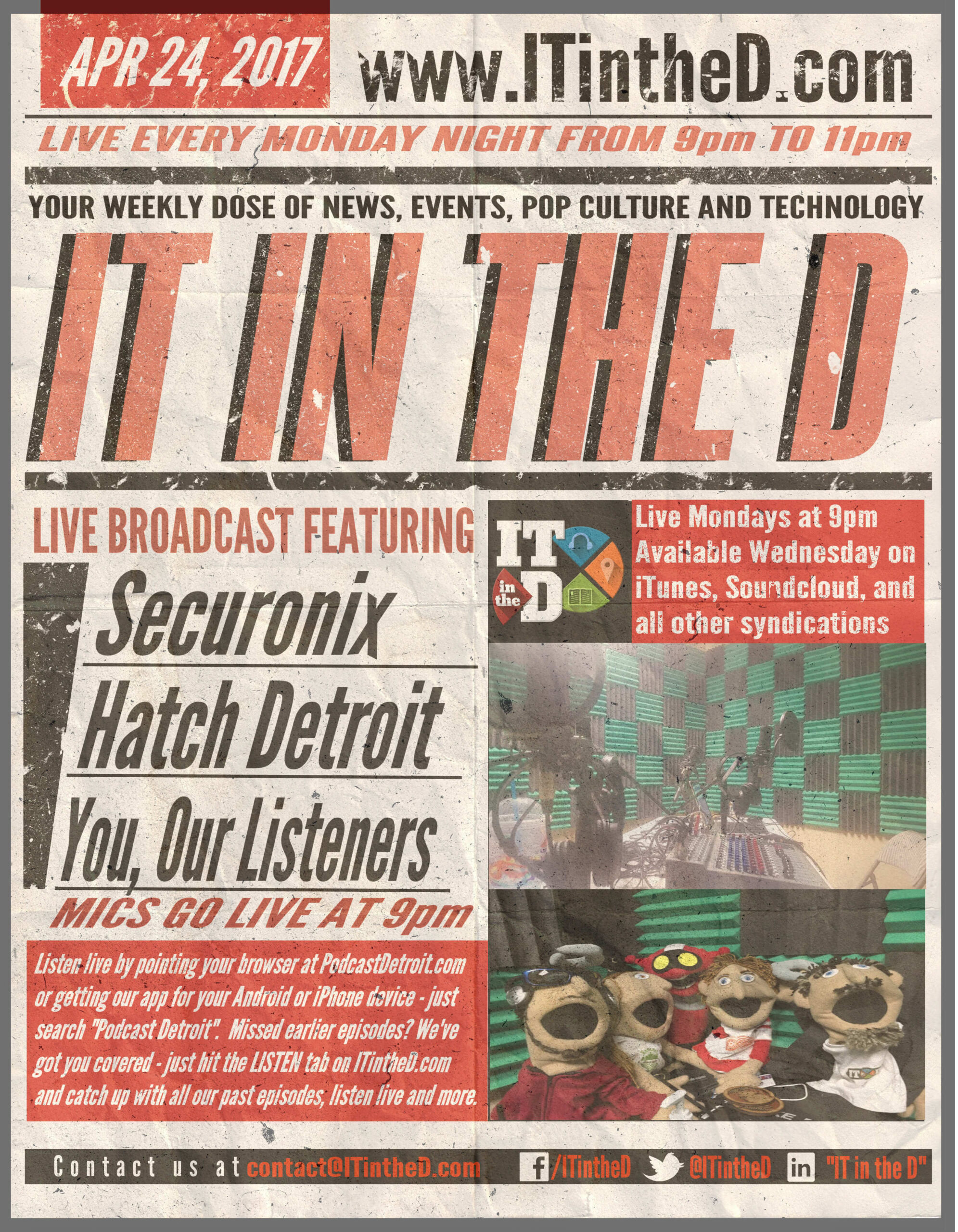 Securonix, Hatch Detroit In Studio Tonight, Career Academy Launch Announcement and More for 4/24/2017