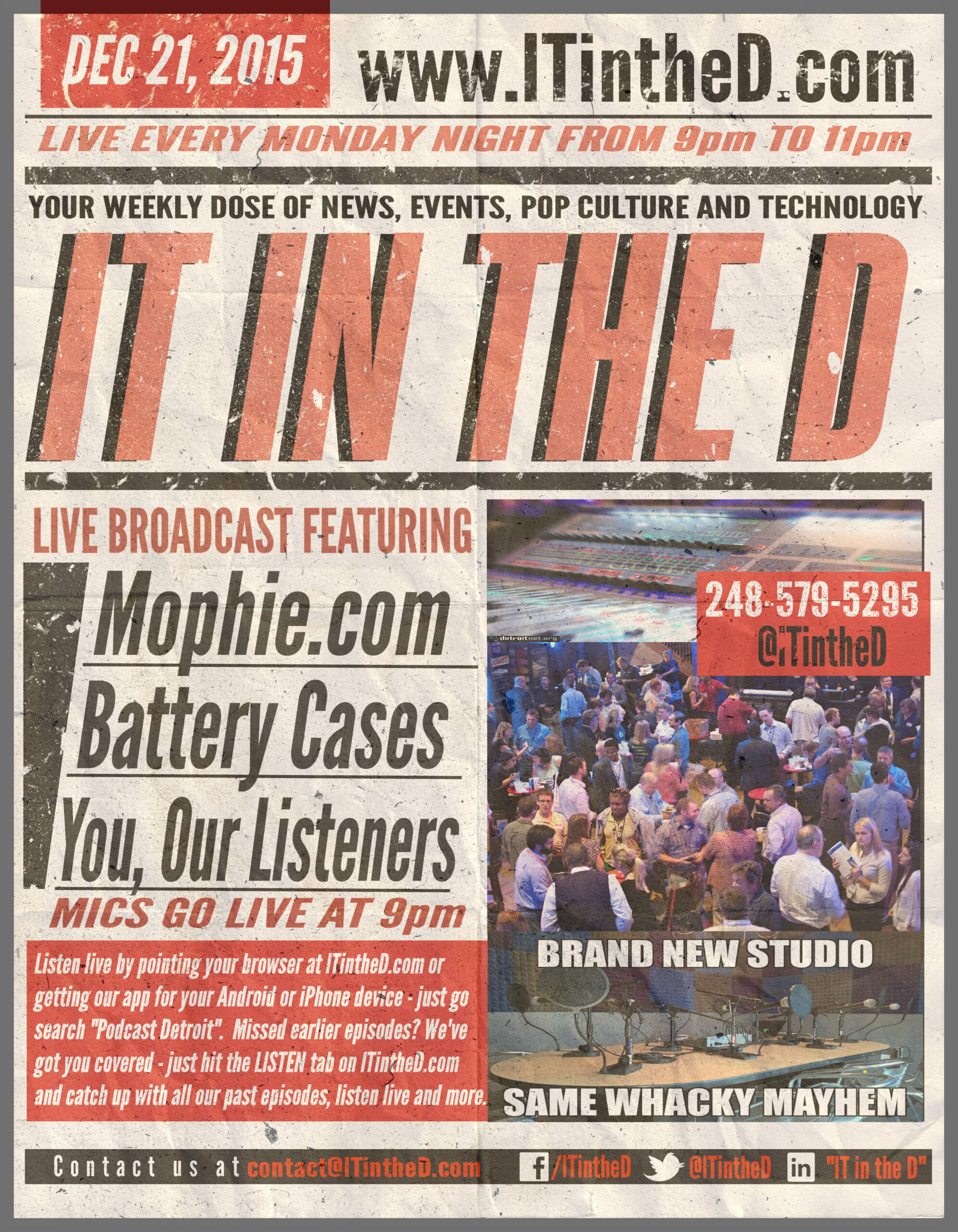 Mophie In-Studio Tonight, Charity Event Recap, 2016 Events and More for 12/21/2015