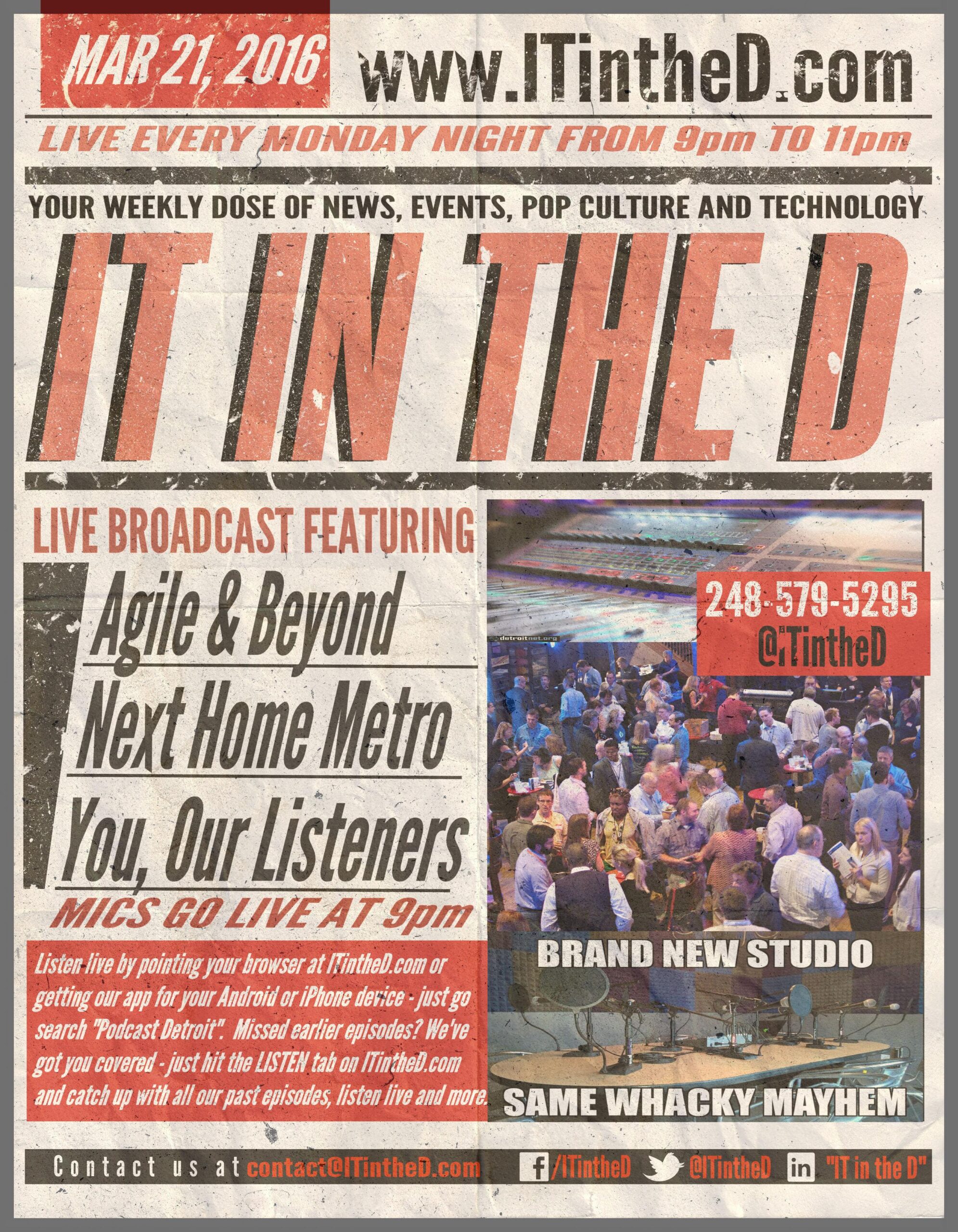 Agile and Beyond, Next Home Metro In Studio Tonight, Updates for 3/21/2014